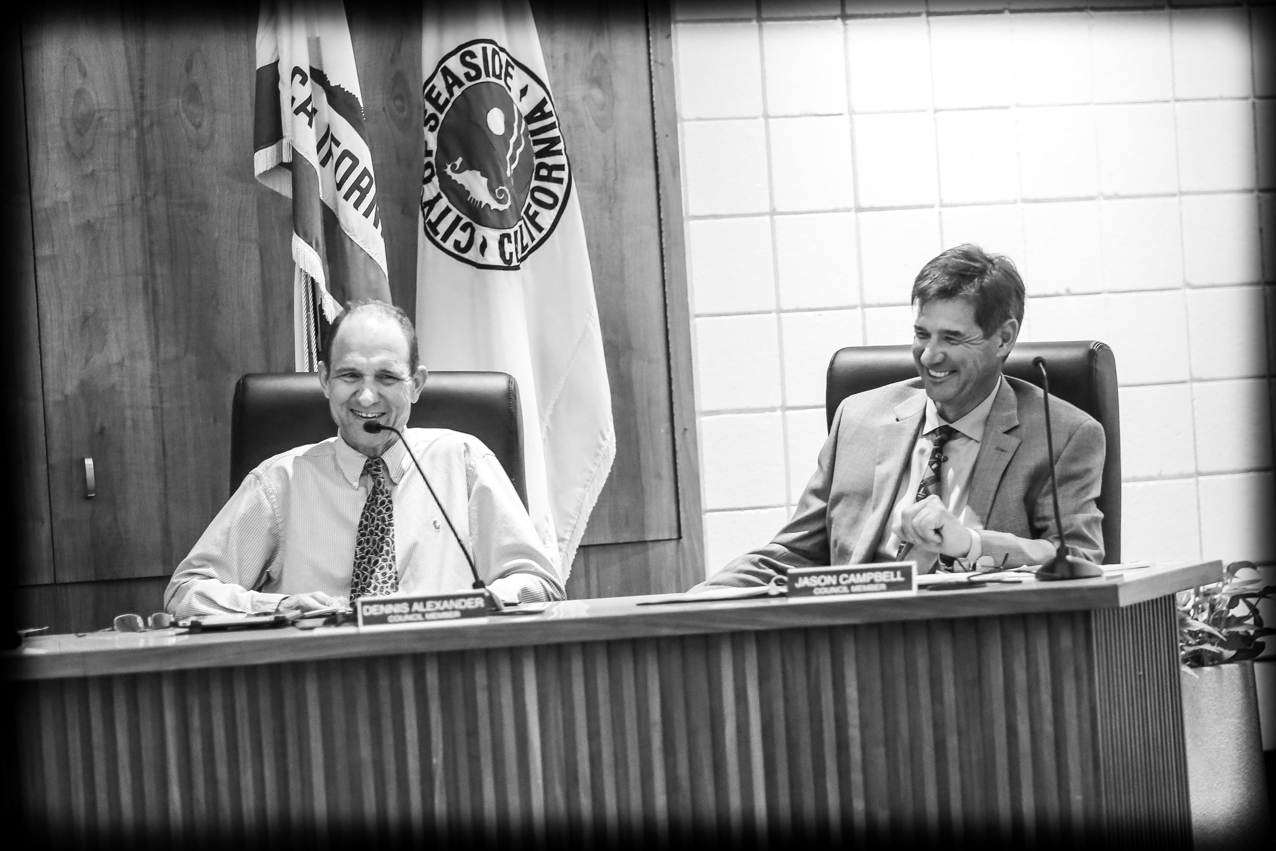 Mayor Pro Tem Alexander and Council Member Campbell at dias